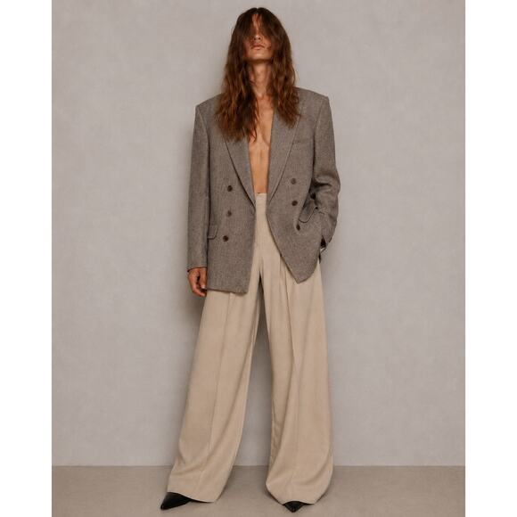 Yves Saint Laurent Jackets & Blazers - Vintage Yves Saint Laurent Oversized Blazer Jacket Double Breasted Taupe YSL XL
